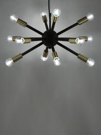 Závesná lampa Spike, Čierna, odtiene zlatej, Ø 50 cm