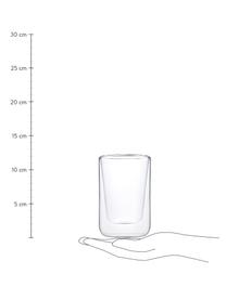 Dubbelwandige koffieglazen Nero, 2 stuks, Glas, Transparant, Ø 8 x H 12 cm, 250 ml