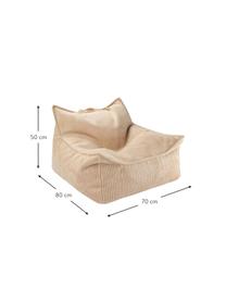 Kinder-Sitzsack Sugar aus Cord, Bezug: Cord (100 % Polyester), Cord Beige, B 70 x T 80 cm