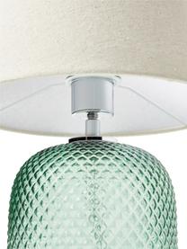 Lampa stołowa ze szklaną podstawą Cornelia, Beżowy, zielony, Ø 28 x W 38 cm