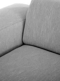 Hoekbank Melva (3-zits) in grijs, Bekleding: 100% polyester, Frame: massief grenenhout, FSC-g, Poten: kunststof, Geweven stof grijs, B 239 x D 143 cm
