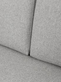 Chaise longue con piedini in metallo Fluente, Rivestimento: 80% poliestere, 20% ramiè, Struttura: legno di pino massiccio, Piedini: metallo verniciato a polv, Tessuto grigio chiaro, Larg. 202 x Prof. 85 cm, schienale a sinistra