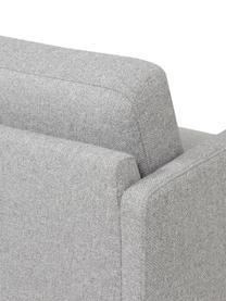 Chaise longue con piedini in metallo Fluente, Rivestimento: 80% poliestere, 20% ramiè, Struttura: legno di pino massiccio, Piedini: metallo verniciato a polv, Tessuto grigio chiaro, Larg. 202 x Prof. 85 cm, schienale a sinistra