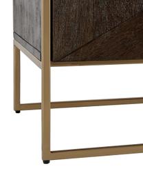 Sideboard Harry mit Türen aus massivem Mangoholz, Korpus: Massives Mangoholz, lacki, Mangoholz, Goldfarben, B 175 x H 85 cm