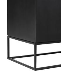 Sideboard Lyle mit Türen aus massivem Mangoholz, Korpus: Massives Mangoholz, lacki, Schwarz, B 150 x H 72 cm
