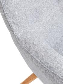 Ohrensessel Vicky in Grau mit Holz-Füßen, Bezug: 90% recyceltes Polyester , Beine: Buchenholz, massiv, gebei, Korpus: Buche Spanplatte, naturbe, Webstoff Grau, B 73 x T 83 cm