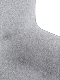 Ohrensessel Vicky in Grau mit Holz-Füßen, Bezug: 90% recyceltes Polyester , Beine: Buchenholz, massiv, gebei, Korpus: Buche Spanplatte, naturbe, Webstoff Grau, B 73 x T 83 cm
