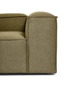 Narożna sofa modułowa XL Lennon, Tapicerka: 100% poliester Dzięki tka, Stelaż: lite drewno, sklejka, Nogi: tworzywo sztuczne, Zielona tkanina, S 329 x W 68 cm, prawostronna