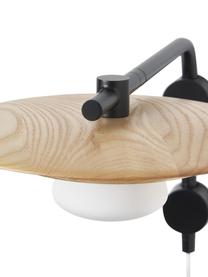 Nastavitelné nástěnné svítidlo z jasanového dřeva Zadie, Černá, jasanové dřevo, Ø 9 cm, V 23 cm