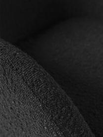 Bouclé-Schreibtischstuhl Lucie, Bezug: 80 % Polyester (Bouclé), , Beine: Metall, pulverbeschichtet, Rollen: Kunststoff, Bouclé Schwarz, Schwarz, B 57 x T 57 cm