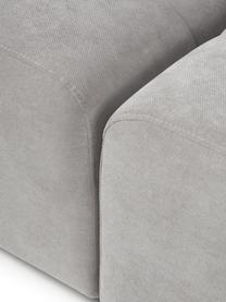 Canapé modulable 4 places avec tabouret Lena, Tissu gris argent, larg. 284 x prof. 181 cm