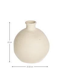 Vase boule céramique Caetana, Céramique, Blanc crème, Ø 20 x haut. 22 cm