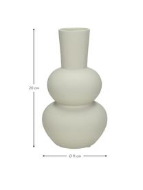 Dizajnová váza Eathan, Kamenina, Krémovobiela, Ø 11 x V 20 cm