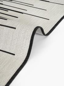 In- & outdoor vloerkleed Praiano met grafisch patroon, Bovenzijde: 70% gerecycled polypropyl, Zwart, grijs, B 80 x L 150 cm (maat XS)