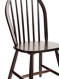 Windsor houten stoelen Megan in donkerbruin, 2 stuks, Gelakt rubberhout, Rubberhoutkleurig, bruin gelakt, B 46 x D 51 cm
