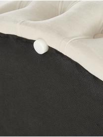Pouf contenitore XL in velluto Chiara, Rivestimento: velluto (poliestere) Con , Velluto bianco crema, Ø 70 x Alt. 42 cm