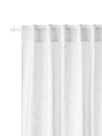 Cortinas semitransparente con dobladillo Gardine Ibiza, 2 uds., 100% poliéster, Blanco, An 135 x L 260 cm
