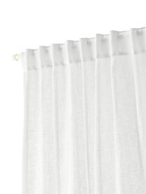 Cortinas semitransparente con dobladillo Gardine Ibiza, 2 uds., 100% poliéster, Blanco, An 135 x L 260 cm