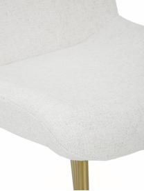Chaise en bouclé rembourrée Tess, Bouclé blanc crème, pieds dorés, larg. 49 x prof. 64 cm