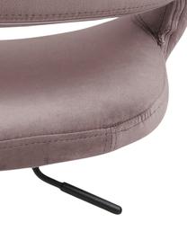 Samt-Drehstuhl Grace, höhenverstellbar, Bezug: Polyestersamt 25.000 Sche, Gestell: Metall, pulverbeschichtet, Samt Altrosa, B 56 x T 54 cm
