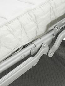 Canapé d'angle convertible avec pieds en métal Luna, Tissu gris clair, larg. 270 x prof. 184 cm