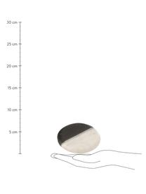 Dessous de verre en marbre Rona, 6 élém., Marbre, Noir & blanc marbré, couleur argentée, Ø 10 cm