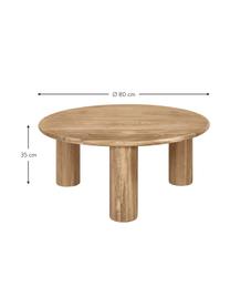 Stolik kawowy z drewna dębowego Didi, Lite drewno dębowe olejowane, Drewno dębowe, Ø 80 cm