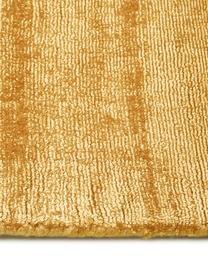 Tappeto in viscosa tessuto a mano Jane, Retro: 100% cotone Il materiale , Giallo senape, Larg. 80 x Lung. 150 cm (taglia XS)