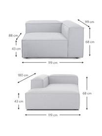 Sofá rinconera modular Lennon, Tapizado: 100% poliéster Alta resis, Estructura: madera de pino maciza, ma, Patas: plástico, Tejido gris claro, An 238 x F 180 cm, chaise longue izquierda
