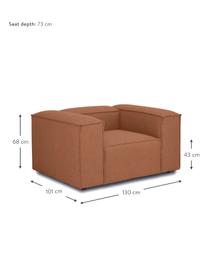 Sessel Lennon, Bezug: 100% Polyester Der strapa, Gestell: Massives Kiefernholz, FSC, Beine: Kunststoff, Webstoff Nougat, B 130 x T 101 cm