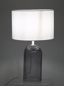 Grande lampe à poser avec pied en verre Bela, Blanc, gris, Ø 30 x haut. 50 cm