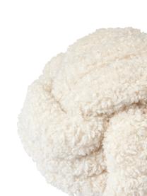 Cuscino annodato in tessuto teddy Twist, Rivestimento: 100% poliestere (teddy), Bianco crema, Ø 30 cm