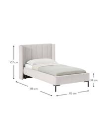 Łóżko tapicerowane Dusk, Tapicerka: 100% poliester (tkanina s, Korpus: lite drewno sosnowe z cer, Nogi: metal malowany proszkowo, Greige tkanina, S 90 x D 200 cm