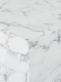 Table d'appoint aspect marbre Lesley, Panneau en fibres de bois à densité moyenne (MDF), enduit feuille mélaminée, Blanc, aspect marbre, brillant, larg. 45 x haut. 50 cm