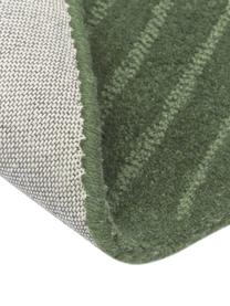 Runder Wollteppich Mason in Dunkelgrün, handgetuftet, Flor: 100 % Wolle, Dunkelgrün, Ø 120 cm (Größe S)