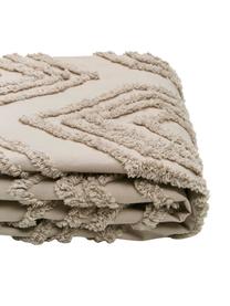 Copriletto con decorazione a ciuffi Faye, 100% cotone, Beige, Larg. 240 x Lung. 260 cm (per letti da 200 x 200)