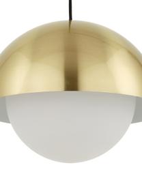Hanglamp Lucille met opaalglas, Baldakijn: geborsteld metaal, Messingkleurig, wit, Ø 35  x H 30 cm