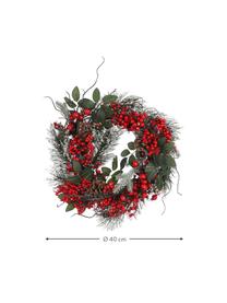 Sztuczny wieniec świąteczny Jerry, Tworzywo sztuczne, Zielony, czerwony, brązowy, Ø 40 cm