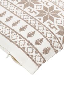 Vyšívaný povlak na polštář s norským vzorem Orkney, 100% bavlna, Béžová, Š 30 cm, D 50 cm