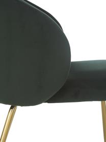Krzesło tapicerowane z aksamitu Luisa, 2 szt., Tapicerka: aksamit (100% poliester) , Nogi: metal malowany proszkowo, Ciemnozielony aksamit, odcienie złotego, S 59 x G 58 cm