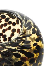 Mundgeblasene Vase Leopard mit Tupfen-Muster, Glas, Gelb, Schwarz, Ø 20 x H 18 cm