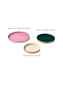 Dekotablett-Set Tavi, 3-tlg., Metall, beschichtet, Rosa, Grün, Beige, Set mit verschiedenen Größen