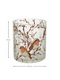 Teelichthalter-Set Birds, 2-tlg., Glas, Transparent, Mehrfarbig, Ø 9 x H 10 cm