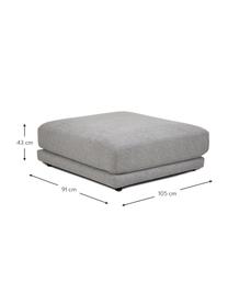 Sofa-Hocker Jasmin in Grau, Bezug: 85% Polyester, 15% Nylon , Gestell: Massives Fichtenholz FSC-, Füße: Kunststoff, Webstoff Grau, B 105 x H 43 cm