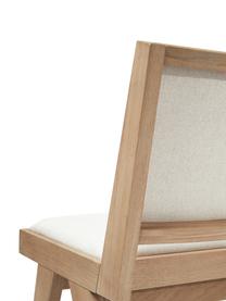 Houten stoel Sissi met vulling, Bekleding: 100% polyester Met 10.000, Frame: massief eikenhout, Geweven stof crèmewit,helder eikenhout, B 46 x D 56 cm