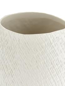 Jarrón artesanal de cerámica Wendy, Cerámica, Blanco crema, Ø 19 x Al 20 cm