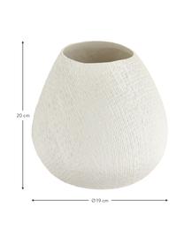 Handgefertigte Keramik-Vase Wendy, Keramik, Cremeweiß, Ø 19 x H 20 cm