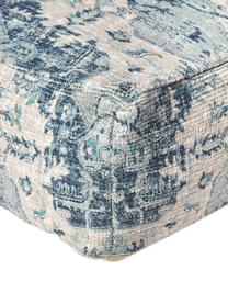 Vloerkussen Renata met vintage patroon, Bekleding: 57% katoen, 40% polyester, Blauw, B 70 x L 70 cm
