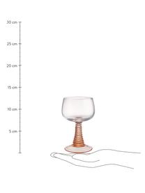 Wijnglazen Constance, 6 stuks, Glas, Transparant, pasteloranje, Ø 8 x H 13 cm, 230 ml