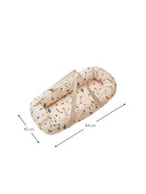 Babynest de algodón Gro, Funda: 100% algodón, Beige con estampado multicolor, An 45 x L 84 cm